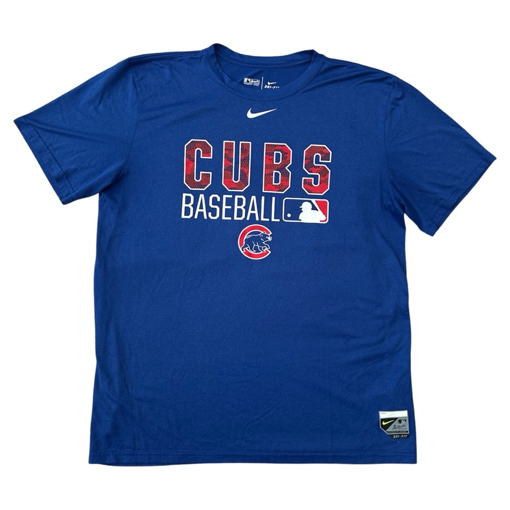 Nike Blue Chicago Cubs Baseball Tee Authentic Collection Performance Dri-Fit